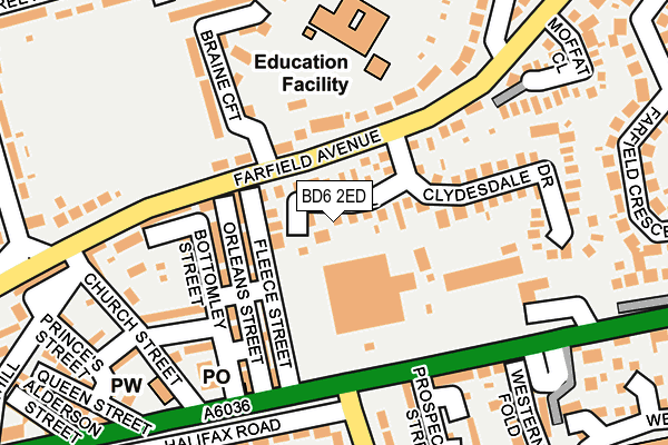 BD6 2ED map - OS OpenMap – Local (Ordnance Survey)