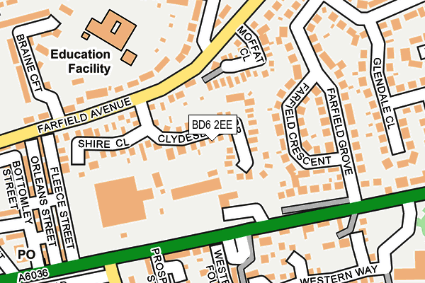 BD6 2EE map - OS OpenMap – Local (Ordnance Survey)
