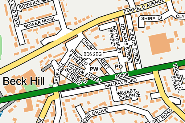 BD6 2EG map - OS OpenMap – Local (Ordnance Survey)