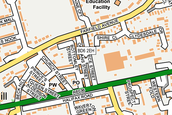 BD6 2EH map - OS OpenMap – Local (Ordnance Survey)