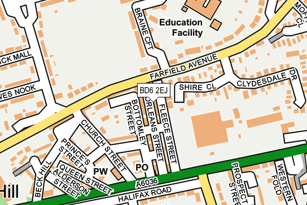 BD6 2EJ map - OS OpenMap – Local (Ordnance Survey)