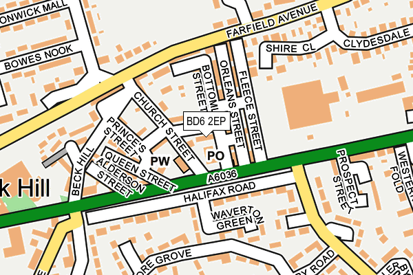 BD6 2EP map - OS OpenMap – Local (Ordnance Survey)