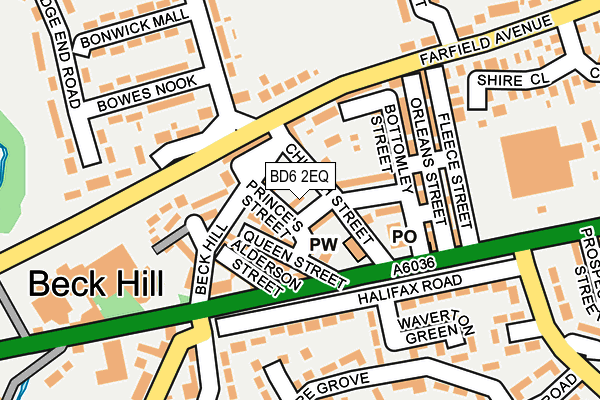 BD6 2EQ map - OS OpenMap – Local (Ordnance Survey)