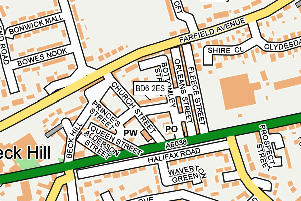 BD6 2ES map - OS OpenMap – Local (Ordnance Survey)