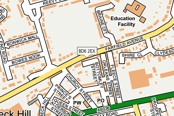 BD6 2EX map - OS OpenMap – Local (Ordnance Survey)