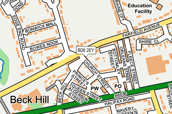 BD6 2EY map - OS OpenMap – Local (Ordnance Survey)