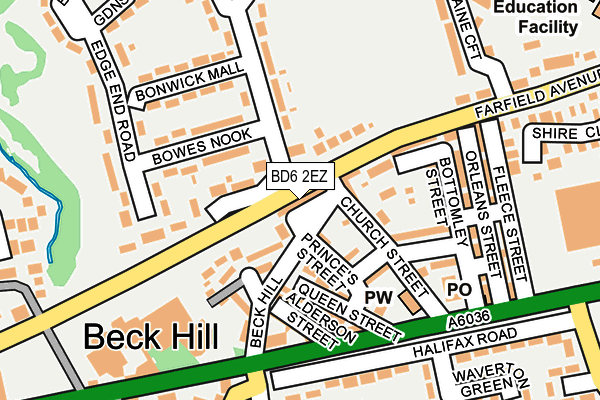 BD6 2EZ map - OS OpenMap – Local (Ordnance Survey)