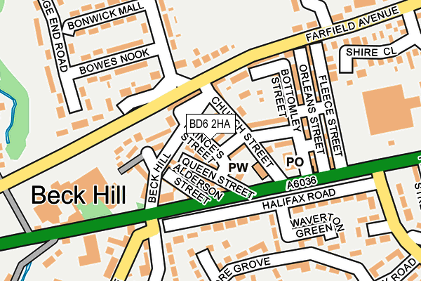 BD6 2HA map - OS OpenMap – Local (Ordnance Survey)