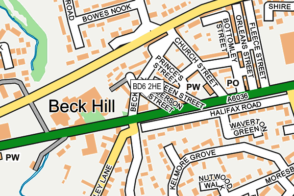 BD6 2HE map - OS OpenMap – Local (Ordnance Survey)