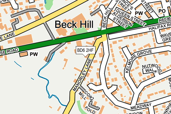 BD6 2HF map - OS OpenMap – Local (Ordnance Survey)