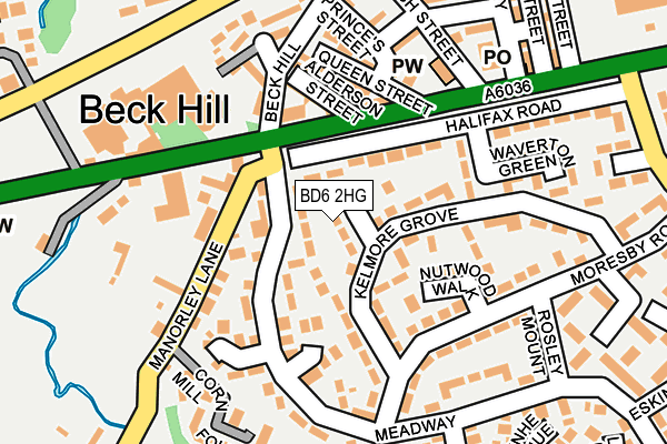 BD6 2HG map - OS OpenMap – Local (Ordnance Survey)