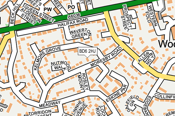 BD6 2HJ map - OS OpenMap – Local (Ordnance Survey)