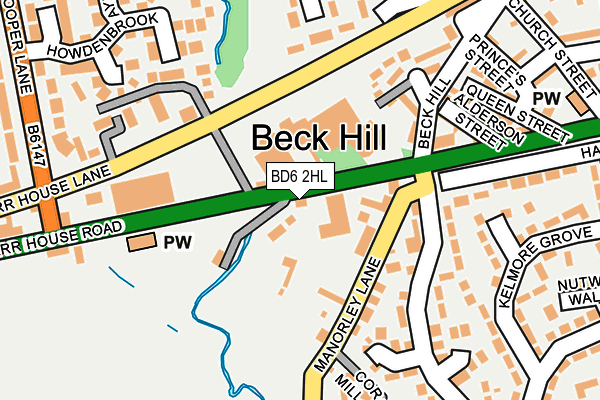 BD6 2HL map - OS OpenMap – Local (Ordnance Survey)