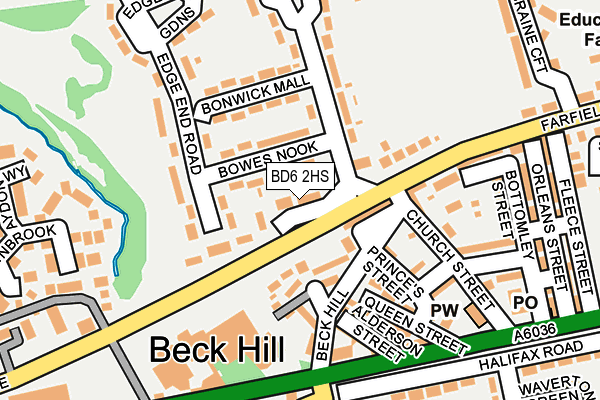 BD6 2HS map - OS OpenMap – Local (Ordnance Survey)