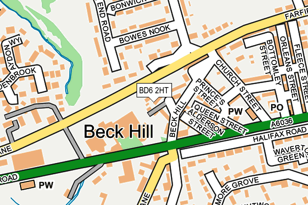 BD6 2HT map - OS OpenMap – Local (Ordnance Survey)