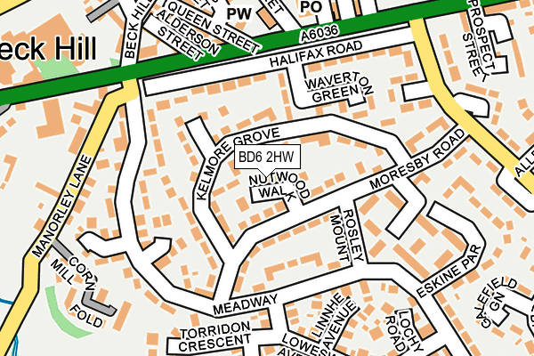 BD6 2HW map - OS OpenMap – Local (Ordnance Survey)