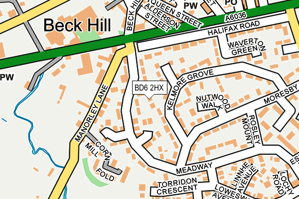 BD6 2HX map - OS OpenMap – Local (Ordnance Survey)