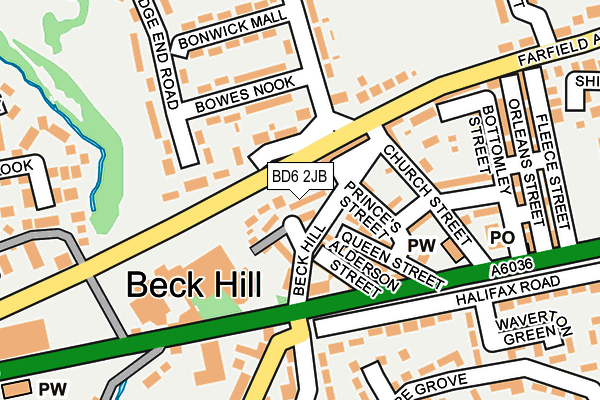 BD6 2JB map - OS OpenMap – Local (Ordnance Survey)
