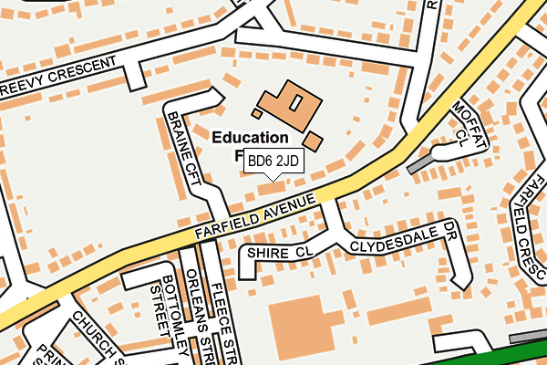 BD6 2JD map - OS OpenMap – Local (Ordnance Survey)