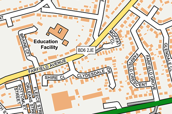BD6 2JE map - OS OpenMap – Local (Ordnance Survey)