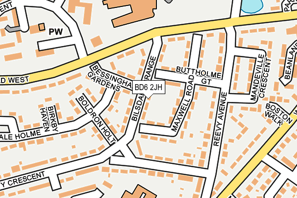 BD6 2JH map - OS OpenMap – Local (Ordnance Survey)