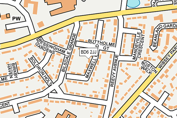 BD6 2JJ map - OS OpenMap – Local (Ordnance Survey)