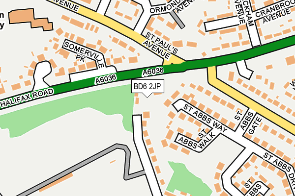 BD6 2JP map - OS OpenMap – Local (Ordnance Survey)