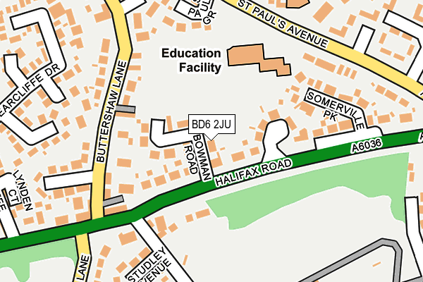 BD6 2JU map - OS OpenMap – Local (Ordnance Survey)