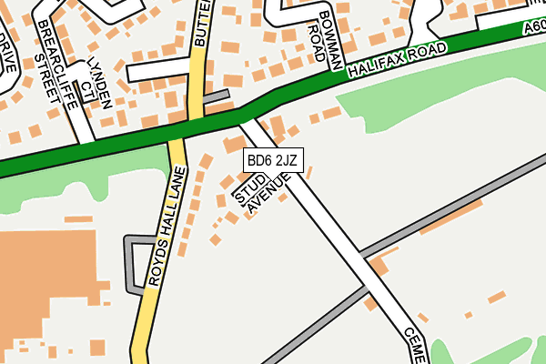 BD6 2JZ map - OS OpenMap – Local (Ordnance Survey)