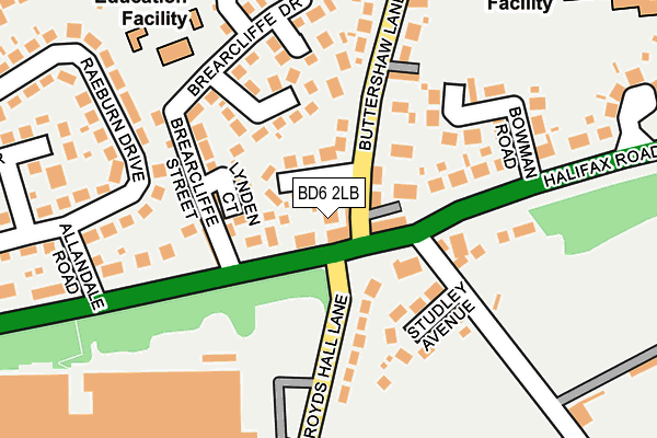 BD6 2LB map - OS OpenMap – Local (Ordnance Survey)