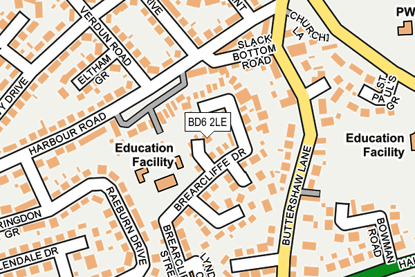 BD6 2LE map - OS OpenMap – Local (Ordnance Survey)