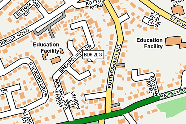 BD6 2LG map - OS OpenMap – Local (Ordnance Survey)