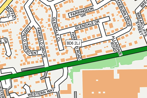 BD6 2LJ map - OS OpenMap – Local (Ordnance Survey)