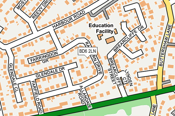BD6 2LN map - OS OpenMap – Local (Ordnance Survey)