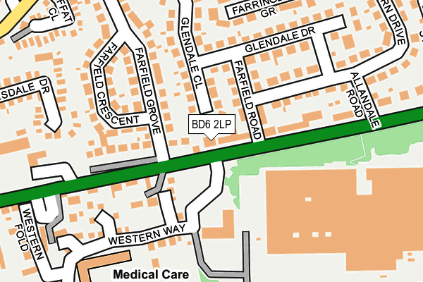 BD6 2LP map - OS OpenMap – Local (Ordnance Survey)