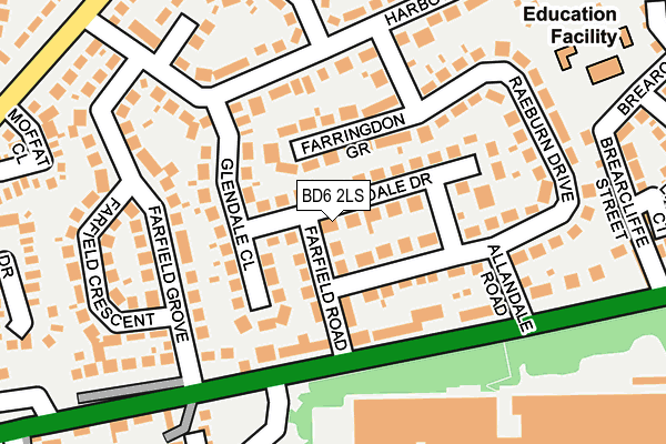 BD6 2LS map - OS OpenMap – Local (Ordnance Survey)