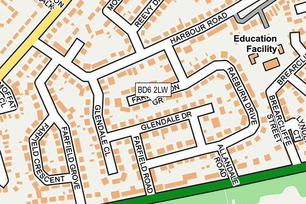 BD6 2LW map - OS OpenMap – Local (Ordnance Survey)