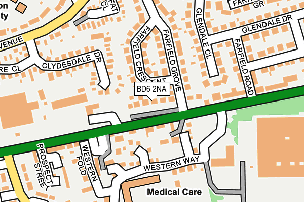 BD6 2NA map - OS OpenMap – Local (Ordnance Survey)