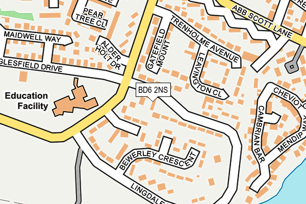 BD6 2NS map - OS OpenMap – Local (Ordnance Survey)