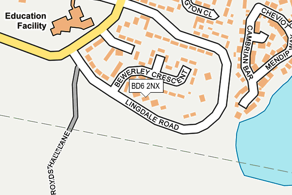 BD6 2NX map - OS OpenMap – Local (Ordnance Survey)
