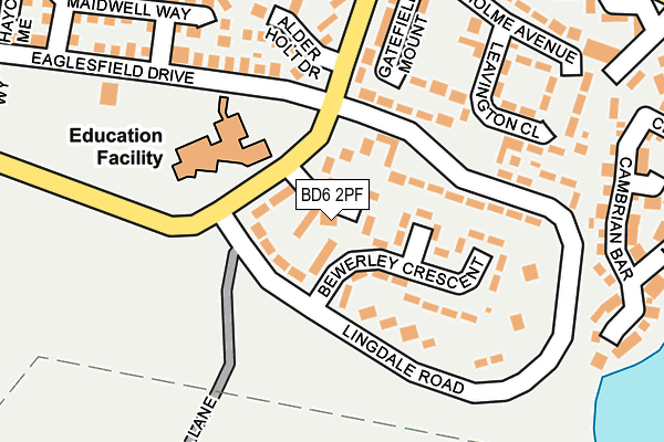 BD6 2PF map - OS OpenMap – Local (Ordnance Survey)