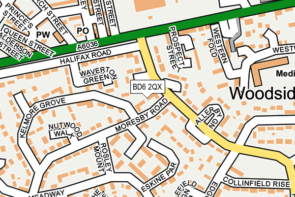 BD6 2QX map - OS OpenMap – Local (Ordnance Survey)