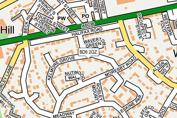 BD6 2QZ map - OS OpenMap – Local (Ordnance Survey)