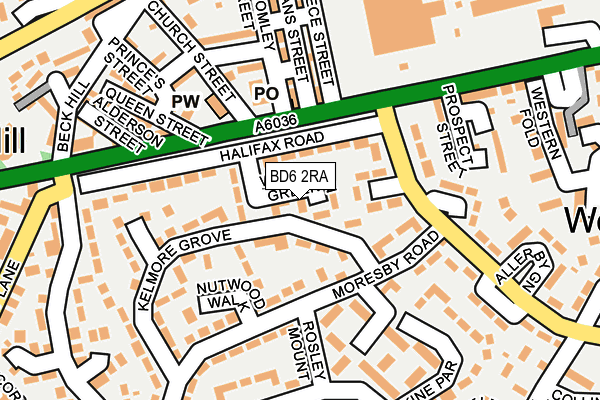 BD6 2RA map - OS OpenMap – Local (Ordnance Survey)