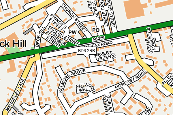 BD6 2RB map - OS OpenMap – Local (Ordnance Survey)