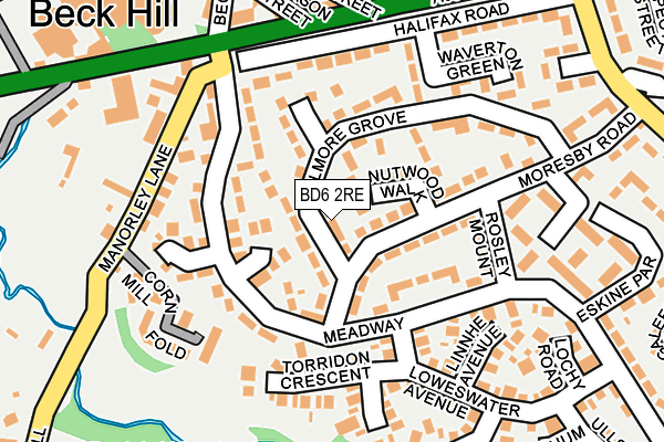 BD6 2RE map - OS OpenMap – Local (Ordnance Survey)