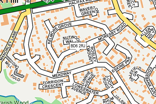 BD6 2RJ map - OS OpenMap – Local (Ordnance Survey)