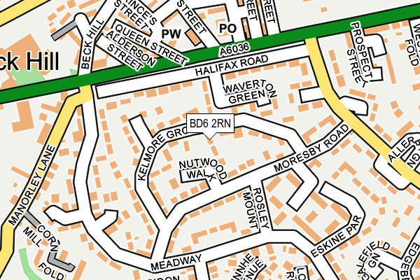 BD6 2RN map - OS OpenMap – Local (Ordnance Survey)