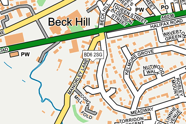 BD6 2SG map - OS OpenMap – Local (Ordnance Survey)