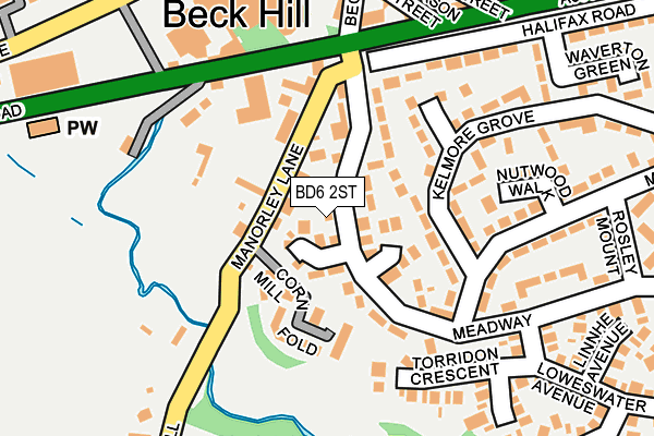 BD6 2ST map - OS OpenMap – Local (Ordnance Survey)